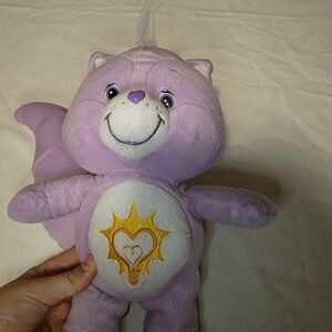 Vintage 2004 CARE BEARS Cousins Bright Heart Raccoon 10" Plush Pink Purple